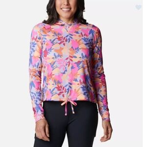 Columbia Summerdry Long Sleeve Print Hoodie Size Medium